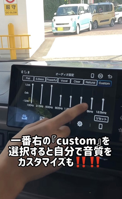 一番右の「custom」を選択すると自分で音質をカスタマイズも!!!!